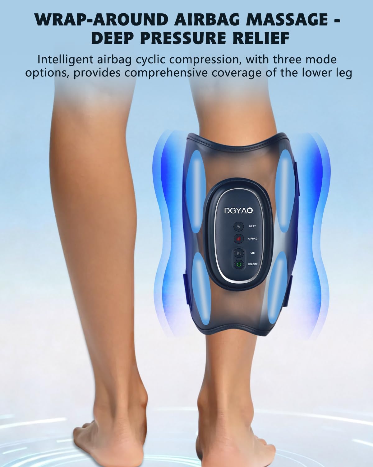 Air Compression Leg Massager with Heat Vibration: Calf Massager with 3 Modes, 3 Intensity for Circulation and Red Light Therapy Pain Relief - Cordless Calf Compression Device for Fast Recovery