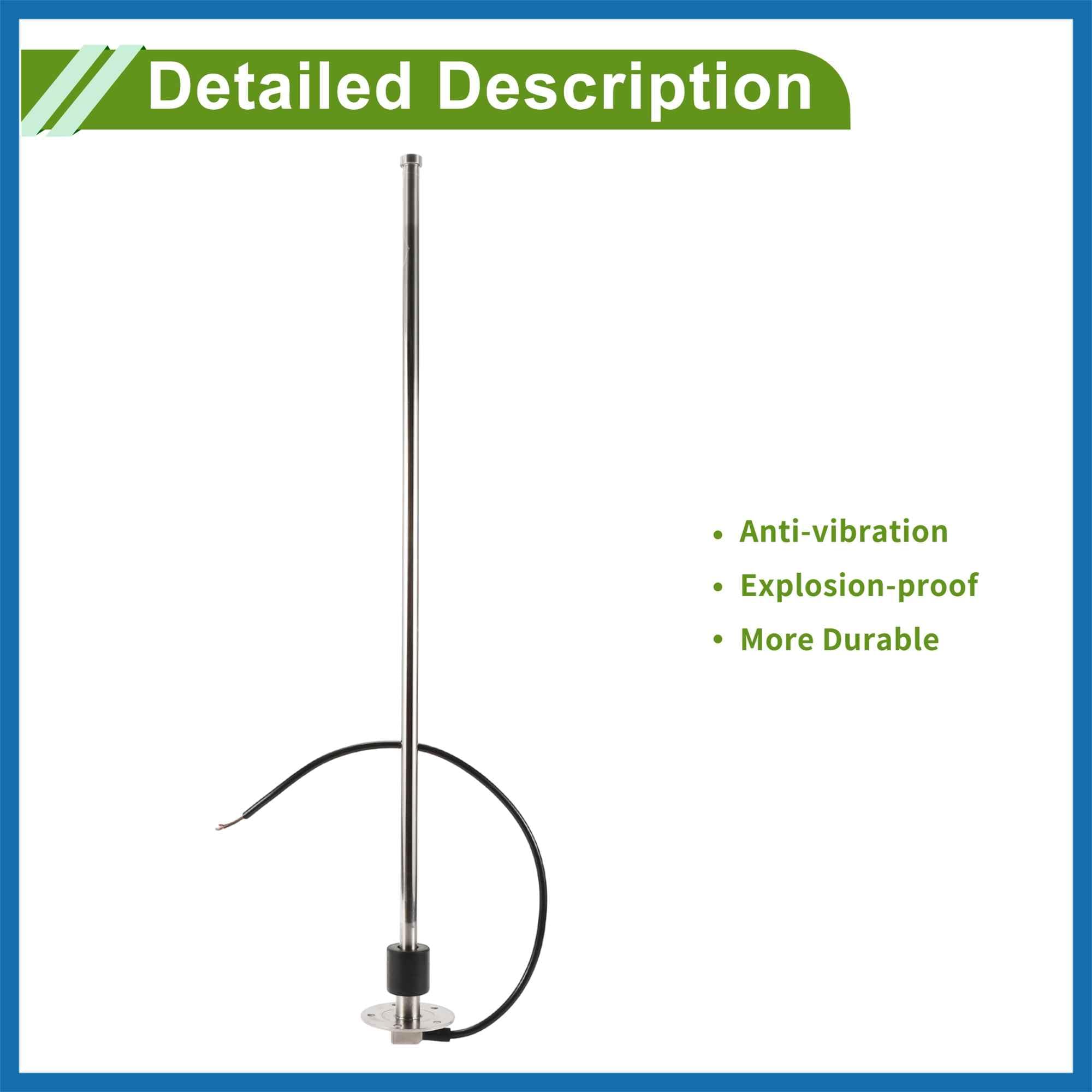 A ABSOPRO Unidad De Combustible Y Kit De Medidores De 650 mm (25,59 Pulgadas) Para Barcoss Unidad De Combustible Marino Unidad De Combustible De Metal 1 Juego 0-190 Ohmios Reemplazo artículo