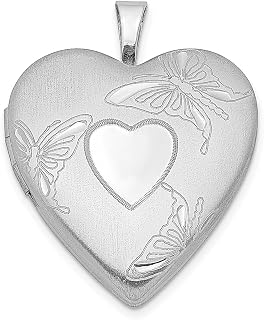 Colar de prata esterlina 925 com pingente de borboleta de coração de 20 mm com pingente de medalhão que comporta fotos de inseto aracnídeo joias finas para mulheres presentes para ela