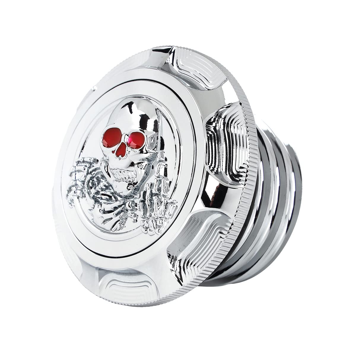 Aluminum CNC Fuel Gas Tank Oil Cap Fuel Gas Cap Compatible with Harley Dyna Sportster XL 883 1200 X48 (Chrome)