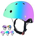 JEEFREE Adjustable Color Gradient Toddler Kids Bike Helmet for 3-5-8-14+Ages Girls Boys.Skateboard Bicycle Toddler Helmet 2-4 Years for Multi-Sports Cycling Scooter Inline Roller Skates Rollerblading