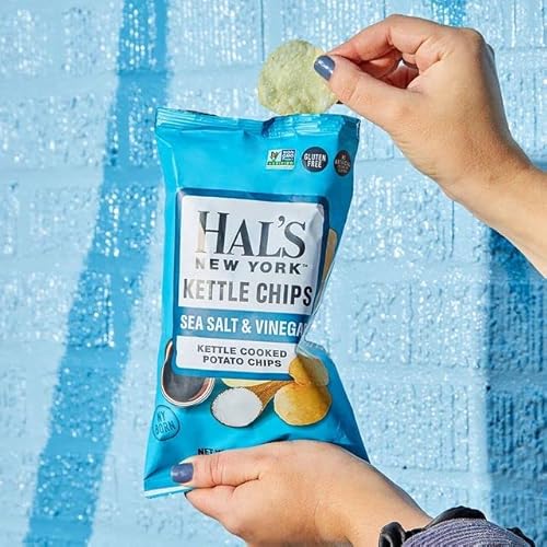 Hal's New York Kettle Cooked Gluten Free Sea Salt & Vinegar Flavored Potato Chip Crisps, 2 Oz (Pack Of 24) #TOP4