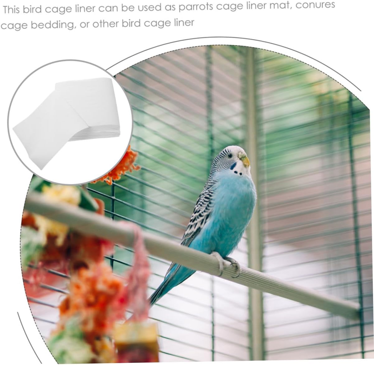 GANAZONO 300Pcs Bird Cage Liner Pads for Parrots Absorbent Cushions for Large Cages Birdcage Accessories Convenient Efficient Daily Use