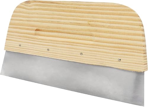 Cuchillo de masilla, herramienta raspadora de acero inoxidable de 8.6 pulgadas, mango de madera, cuchillos de metal para paneles de yeso,