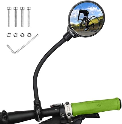 Zacro Fietsspiegel + fietsbel, 360 graden verstelbare fietsspiegel,  achteruitkijkspiegel voor mountainbikes, racefietsen (2 stuks), met  fietsbel (zilver) voor volwassenen en kinderen : Amazon.nl: Sport \u0026 outdoor