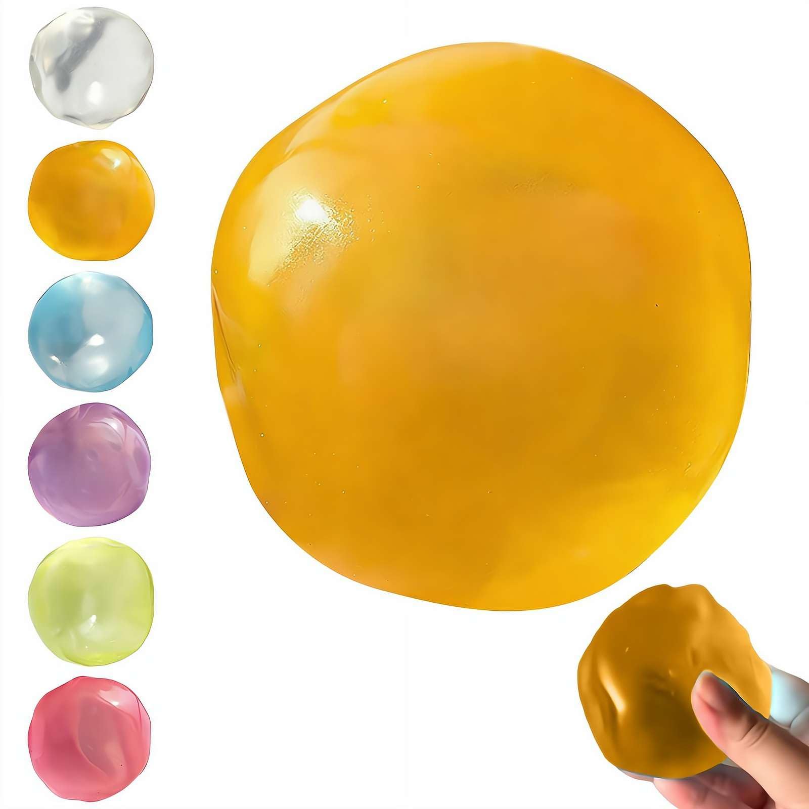 Coconut Oil Stress Ball, Squeeze Ball Stress Relief Toy, Soft TPR Material and Imitation Coconut Oil Filling, High Transparent Decompression Toy for Adults, 2.36 Inch Portable Calming Fidget Toys — image 1