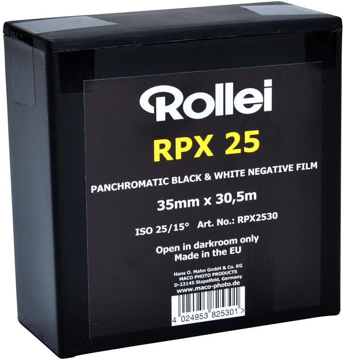 Rollei RPX 25 ISO Low-speed Black & White Film, 35mm x 100 ft. Roll