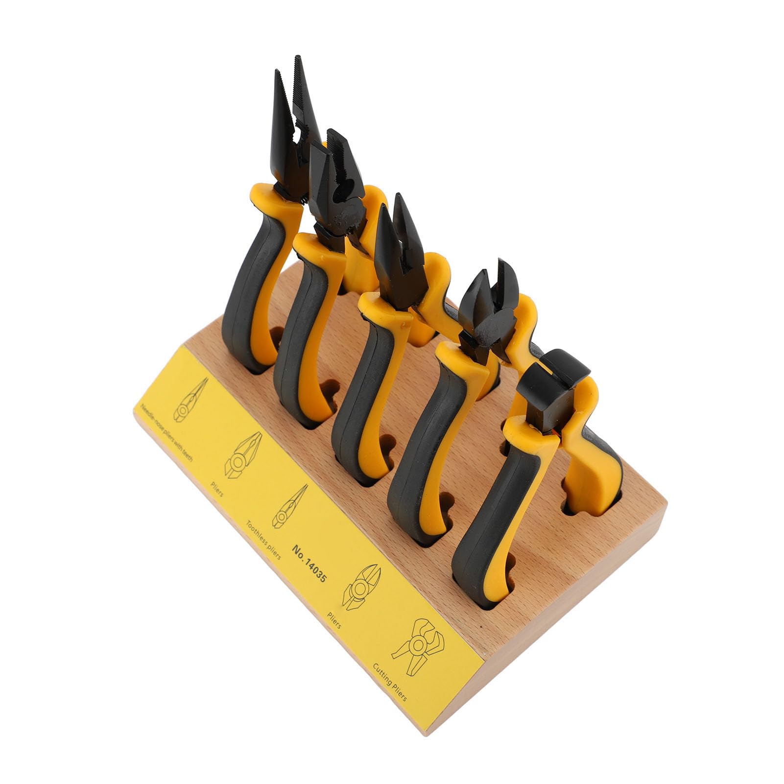 Naroote Set di 5 Pinze con Pallet in Legno, Set di Pinze per Riparazione Orologi in Faggio e Metallo, Lame Trattate Termicamente, Impugnatura Salva Sforzo, Taglio Filo per Utenti Hobby