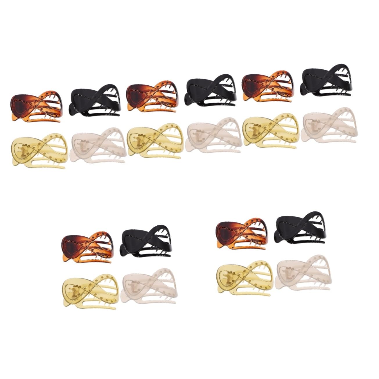 Beavorty 20 Stk Haarklammer Haar Klammern Haarnadeln libelle haarspange Gelee kleine Haarspangen Flache Haarspangen für Frauen Französisch Hai-Clip Haarschmuck Kopfbedeckung Bernstein
