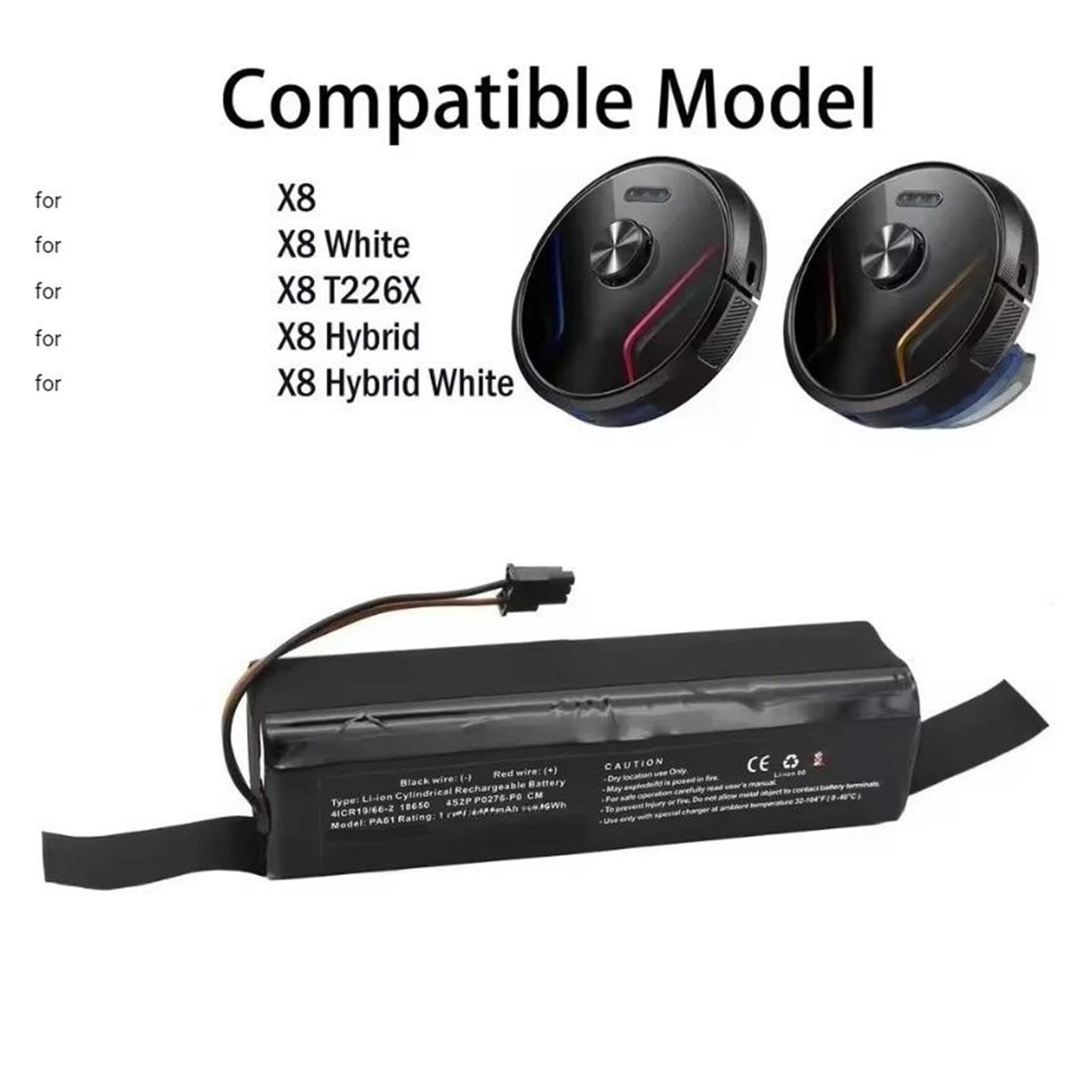 Batería De Repuesto 14,4 V 5200 MAh, Compatible Con Eufy, Compatible Con RoboVac, Robot Aspirador Serie X8 S Número De Pieza PA61, Compatible Con RoboVac, X8 T226X Bateria