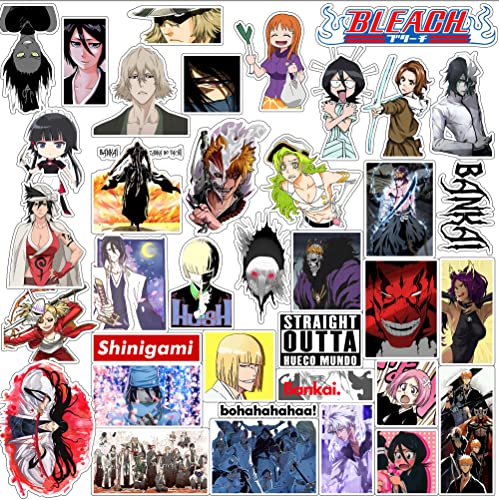 Image of Paper9store Pack of 75+ Bleach Stickers for Laptop, Phone Case, Guitar, Bike, Pc, Scrapbook etc. Waterproof Glossy Laminated Residue Free Anime Stickers