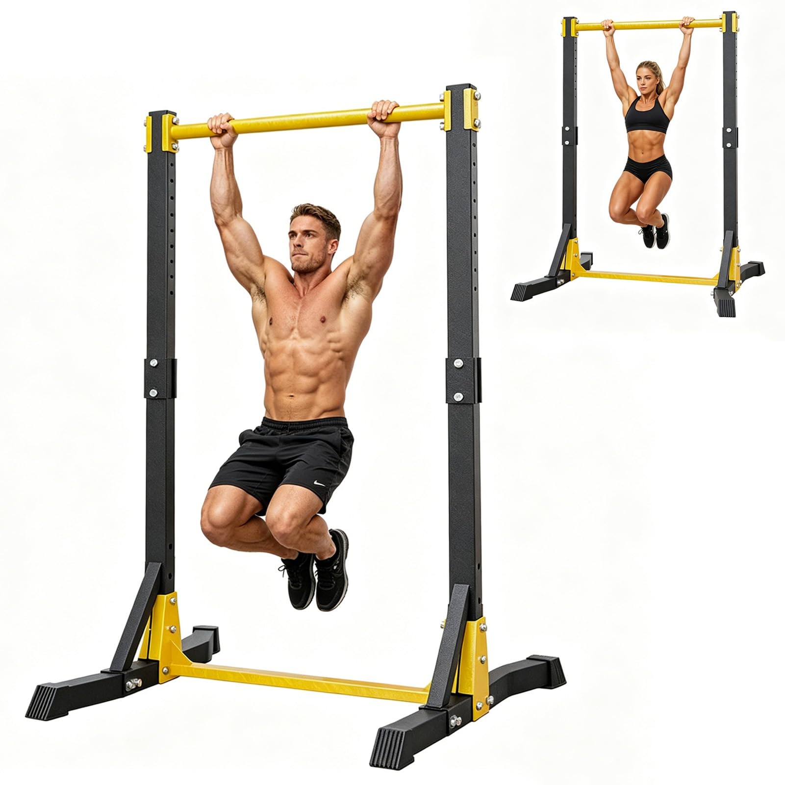 SaftSpzre Pull Up Bar Station, Pull Up Station Free Standing,pull Ups Tower With 11-Height Levels,180Kg Heavy Duty Pull-Up Bar For Home Gym For Adults Teens Workout Black