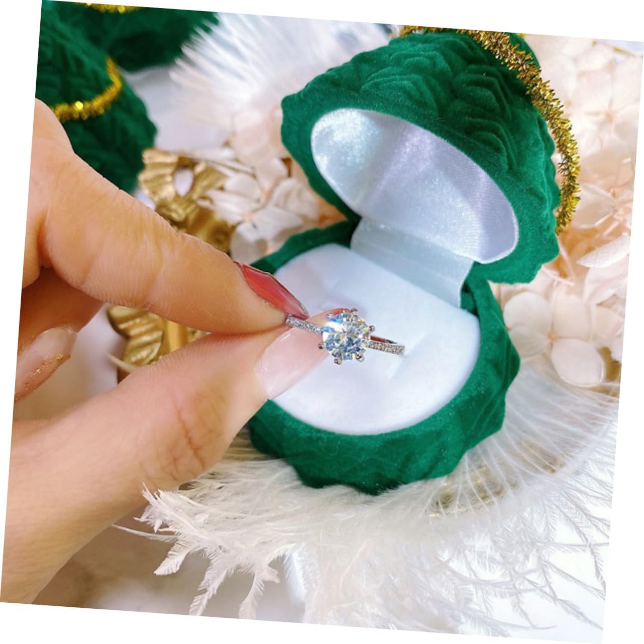 BESPORTBLE 2PCS Christmas Tree Jewelry Box Lightweight Storage for Earrings Rings Decorative Xmas Packing Box Unique Holiday for Jewelry Display Organization image 2