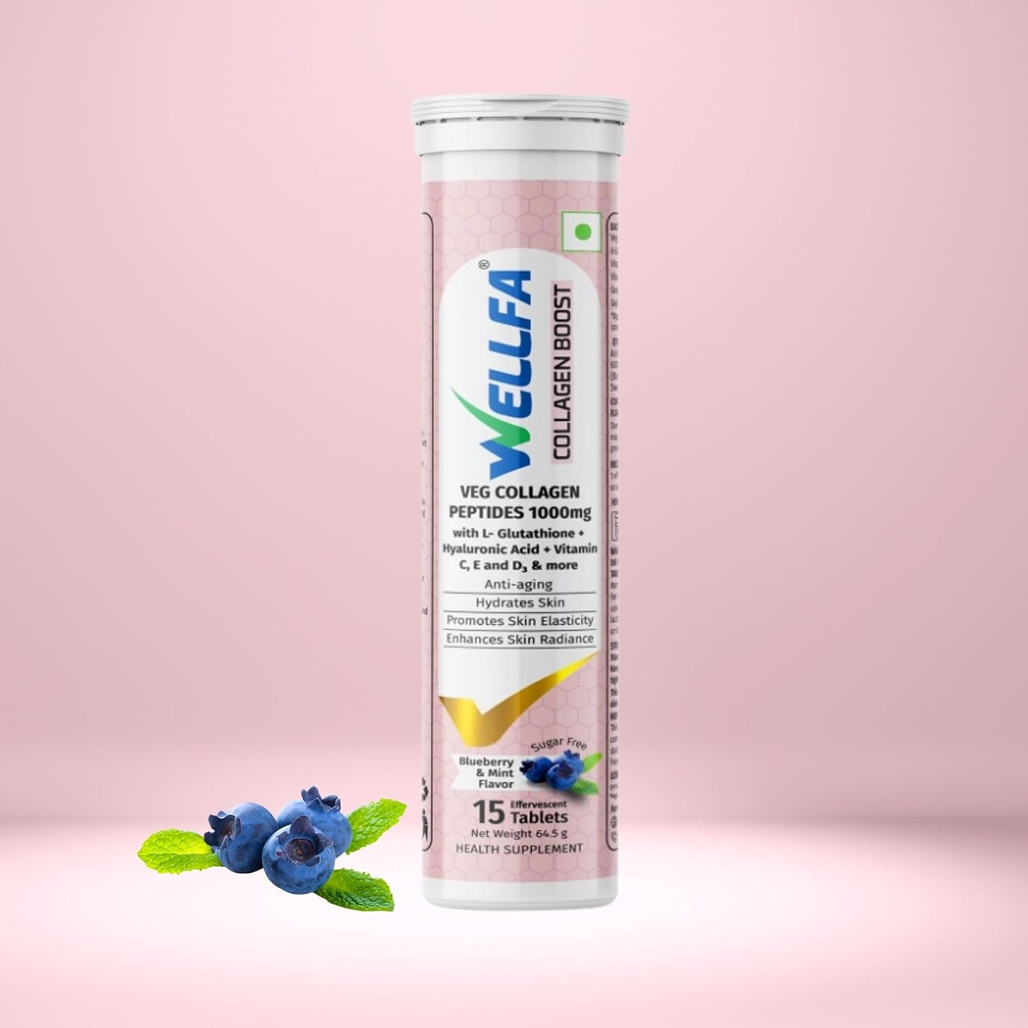 Wellfa Collagen Boost Veg Collagen Peptides Skin Formula (1000mg) | Effervescent Tablets with L-Glutathione, Vitamin C, E... - Review, Price and Buying Guide