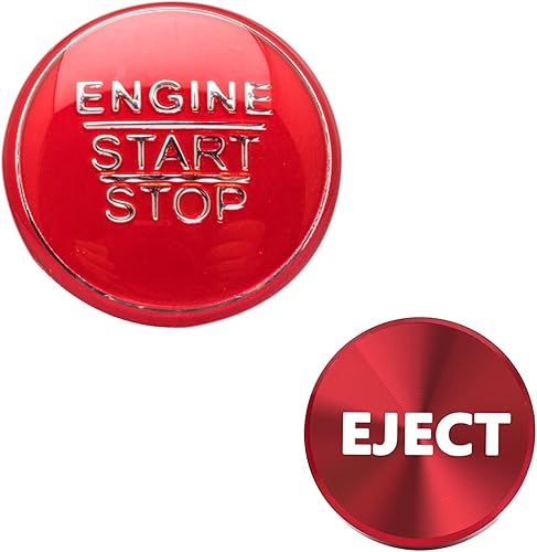 Miniatura 7 de Xotic Tech Set Arranque del motor de aleación de aluminio rojo + cubierta del botón de expulsión del encendedor de cigarrillos, marco de panel
