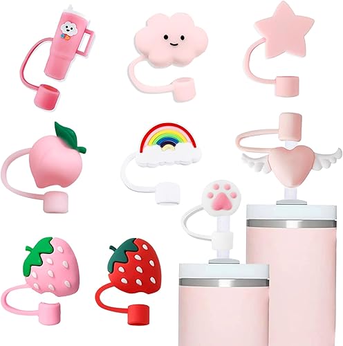 9 fundas para popotes compatibles con vasos Stanley de 4030 onzas, protectores reutilizables de silicona para popotes Stanley de 0.4 pulgadas0.394