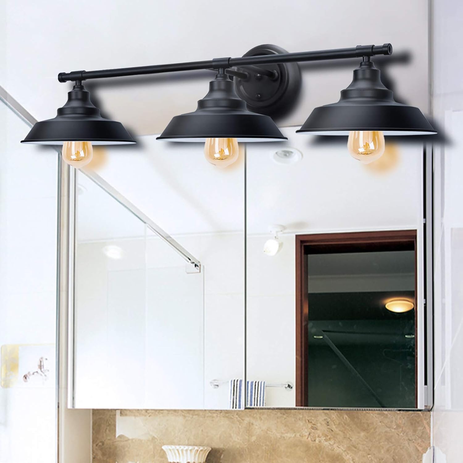 Buу 2 gеt 3 Bathroom Vanity Light Wall Sconce Industrial Kitchen Wall Lighting Oil Rubbed Black Baking Paint Finish (3-Light)