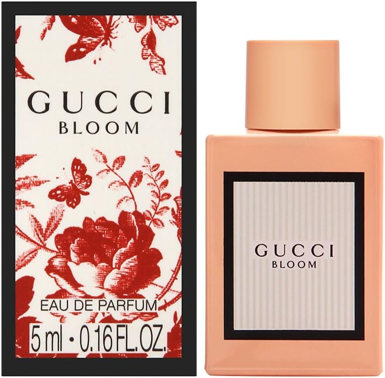Bloom para mujer 0,16 oz Eau de Parfum | Perfume de diseñador mini, fragancia de lujo, tamaño de bolsillo, muestra de fragancia, miniatura coleccionable, regalo de belleza para mujeres