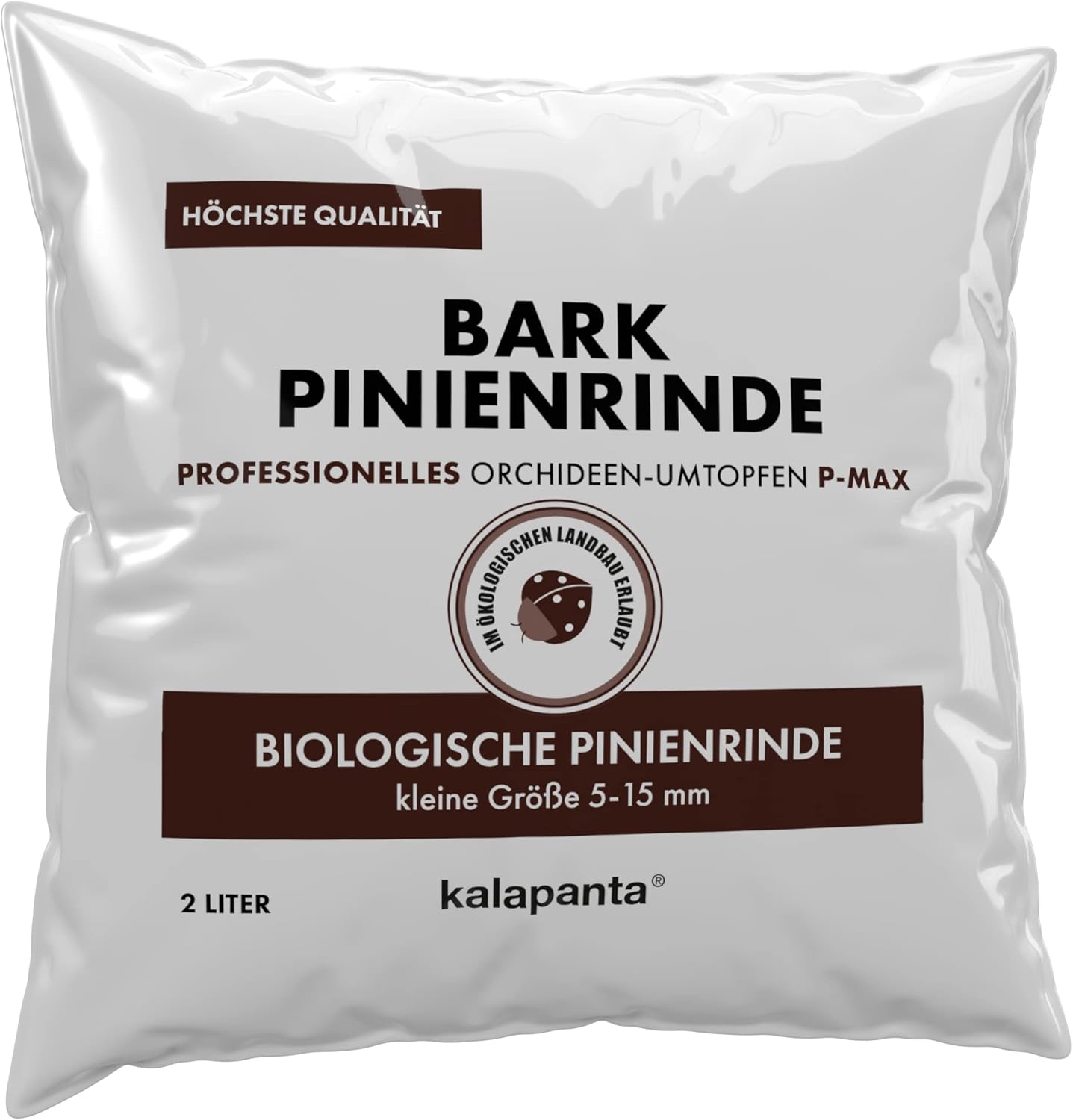 Kalapanta - Bark für Orchideen, Substrat, Rinde für Orchideen, ideal zum Umtopfen Aller Orchideen, 2L (Klein | 5-15 mm), im ökologischen Landbau erlaubt