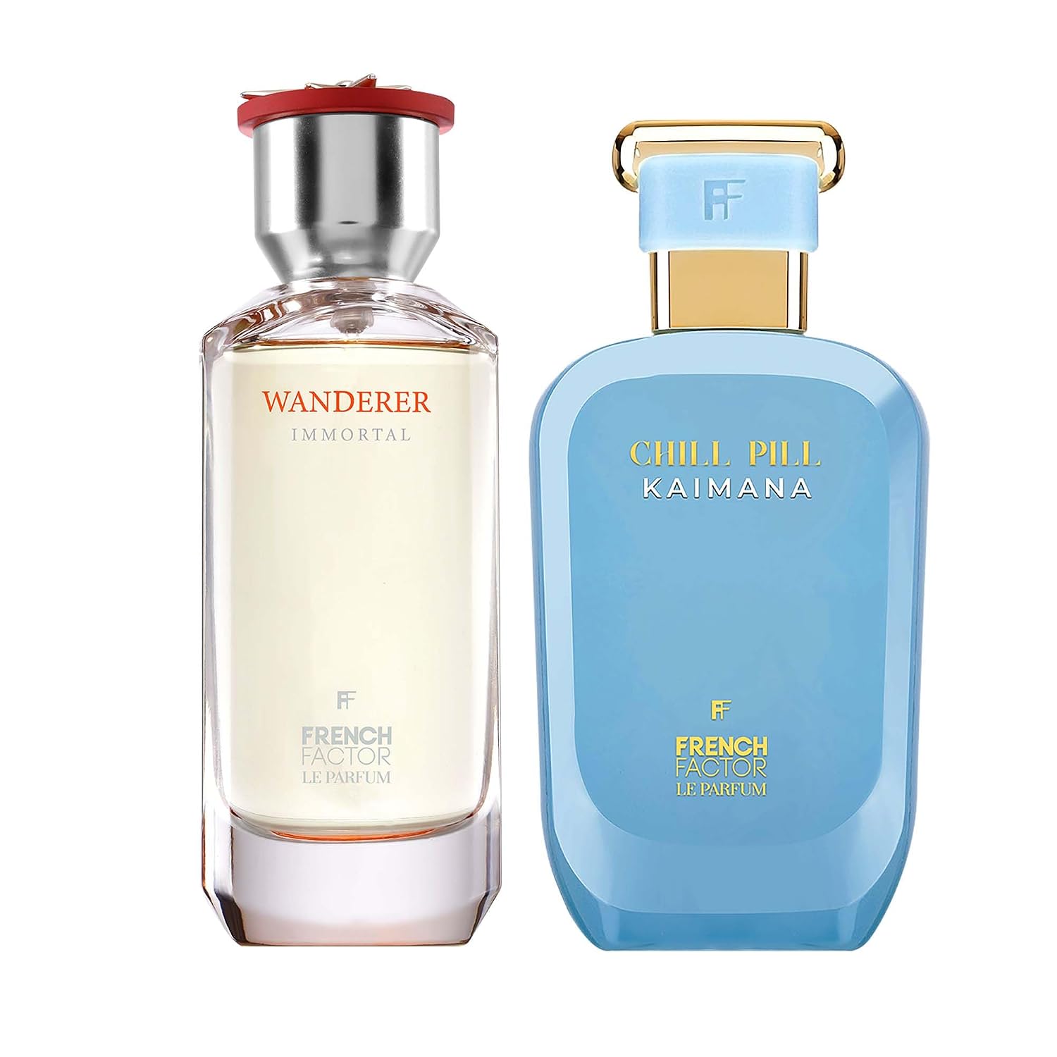 French Factor Men & Women Perfume Combo | Kaimana 100ml + Wanderer Immortal 100ml | Long-Lasting Floral Fruity Amber & Citrus Woody Spicy EDP Set