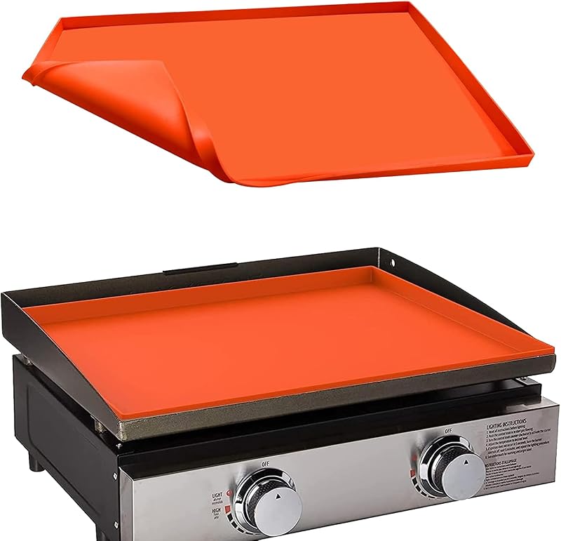 Alfombrilla de silicona de 22.0 in para parrilla Blackstone de 22.0 in, cubierta de silicona de grado alimenticio resistente, protege tu parrilla de la suciedad y el óxido durante todo el año