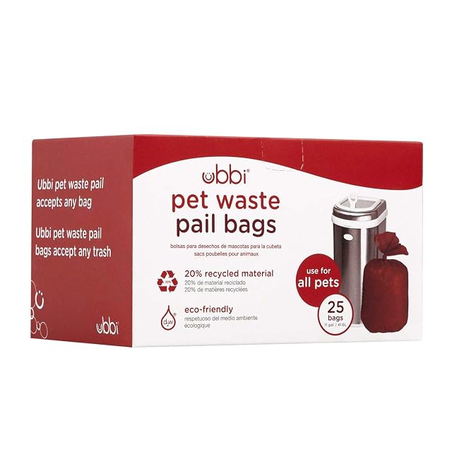 Ubbi Bolsas para cubos de basura para mascotas, 25 unidades