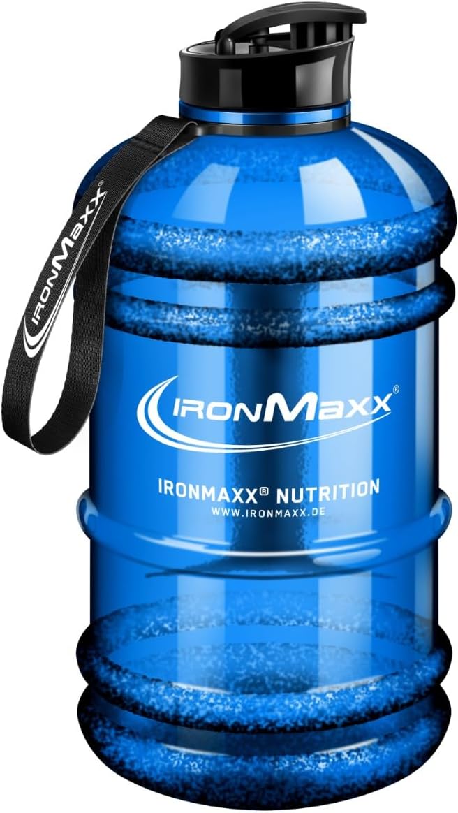 IronMaxx Water Gallon – 2,2l auslaufsichere Fitness Trinkflasche aus Plastik – BPA frei – blau Matt