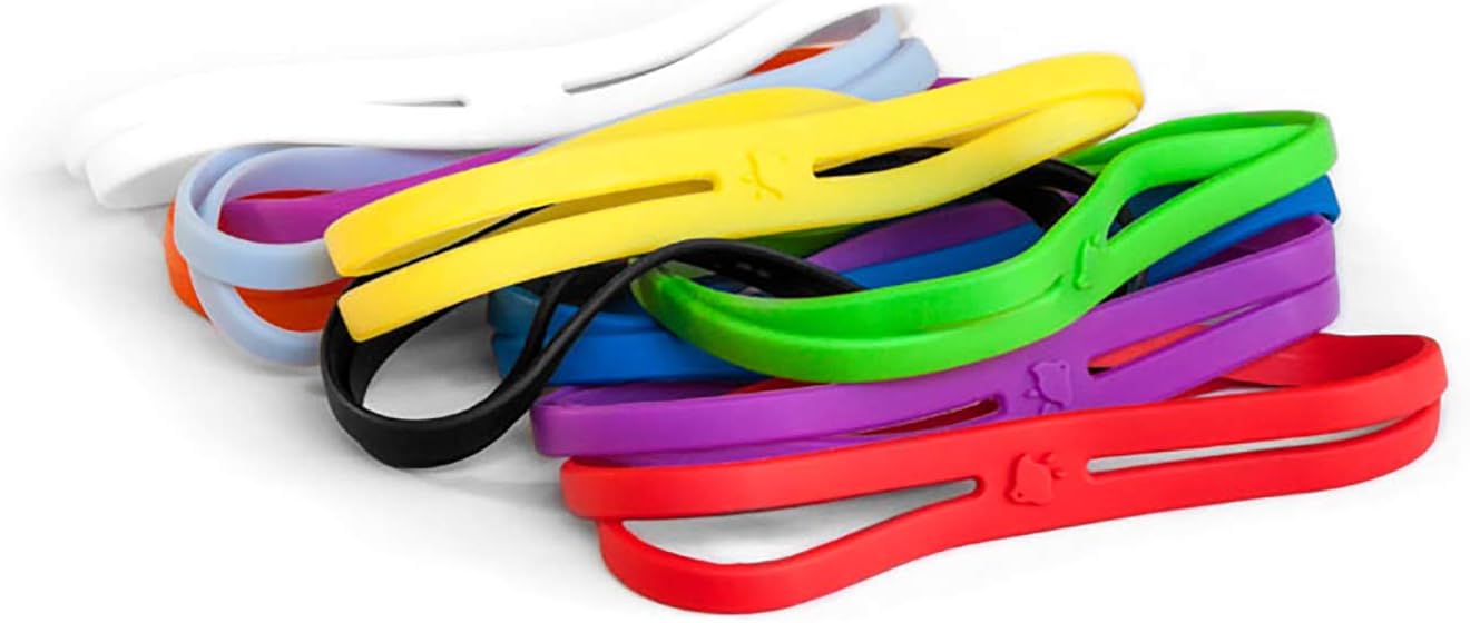 GRIFITI Band Joes X Cross Style H Band 6 inch, 12" Circumference, 3.8" Diameter Assorted Color 5 Pack Elastic Rubberbands Heat Cold UV and Chemical Resistant Cooking Grade, Book, Board Games Box Silicone Supreme Rubber Bands