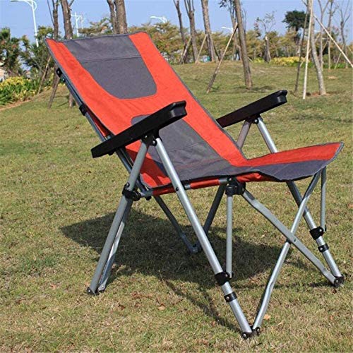 Chaise de camping en plein air inclinable à structure renforcée
