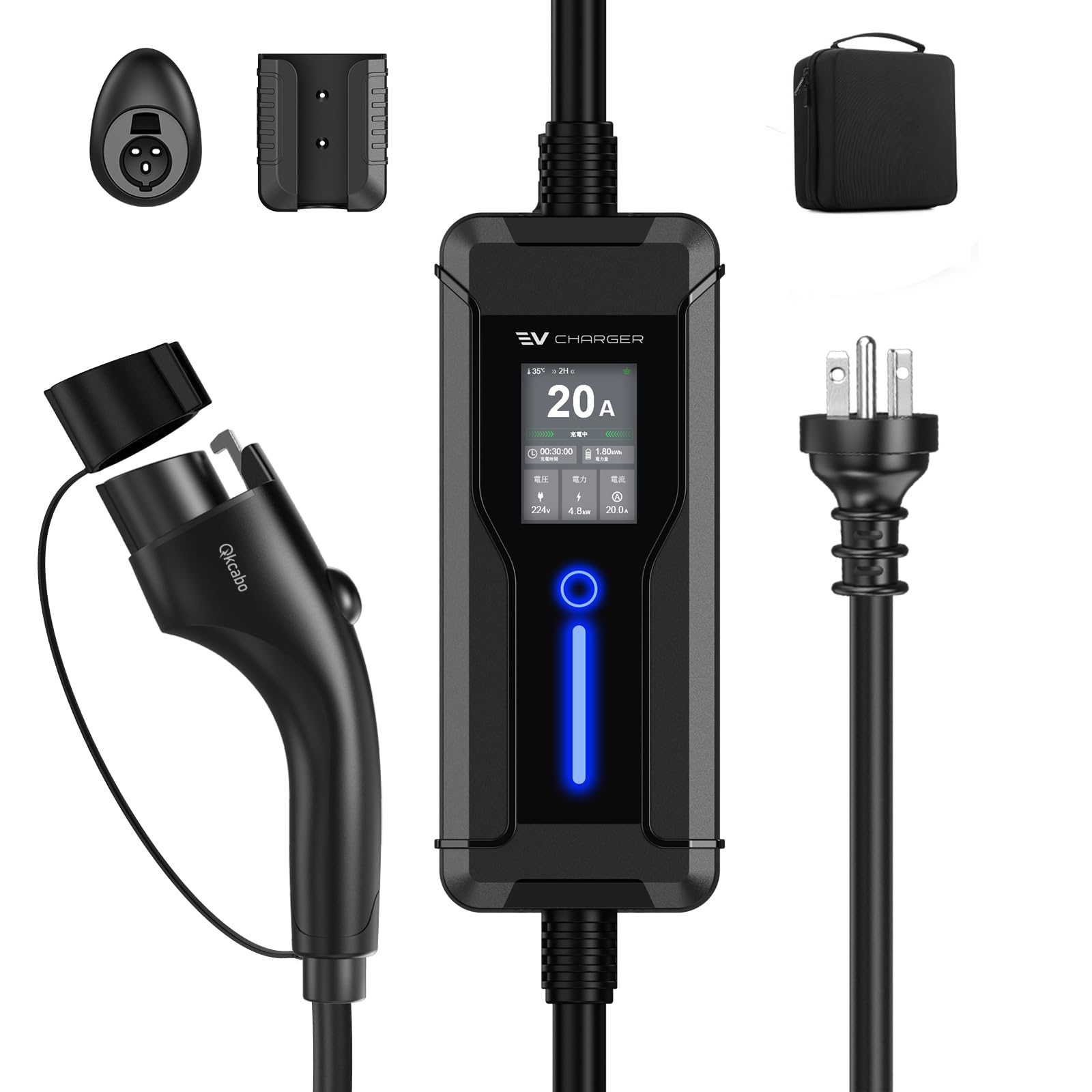 Amazon.co.jp: Qkcabo 3KW PHEV/EV 充電ケーブル、7.5メートル 100