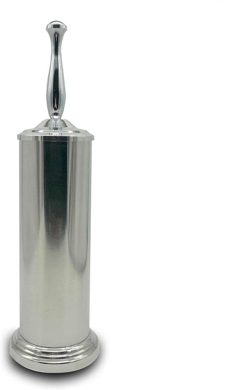 Chrome Silver Metal Toilet Bowl Brush with Handle Lid Holder, Durable Bathroom Cleaning Tool for Easy Toilet Maintenance, Bathroom Toilet Brush for Efficient Cleaning and Hygiene
