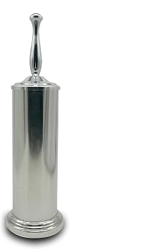 Chrome Silver Metal Toilet Bowl Brush with Handle Lid Holder, Durable Bathroom Cleaning Tool for Easy Toilet Maintenance, Bathroom Toilet Brush for Efficient Cleaning and Hygiene
