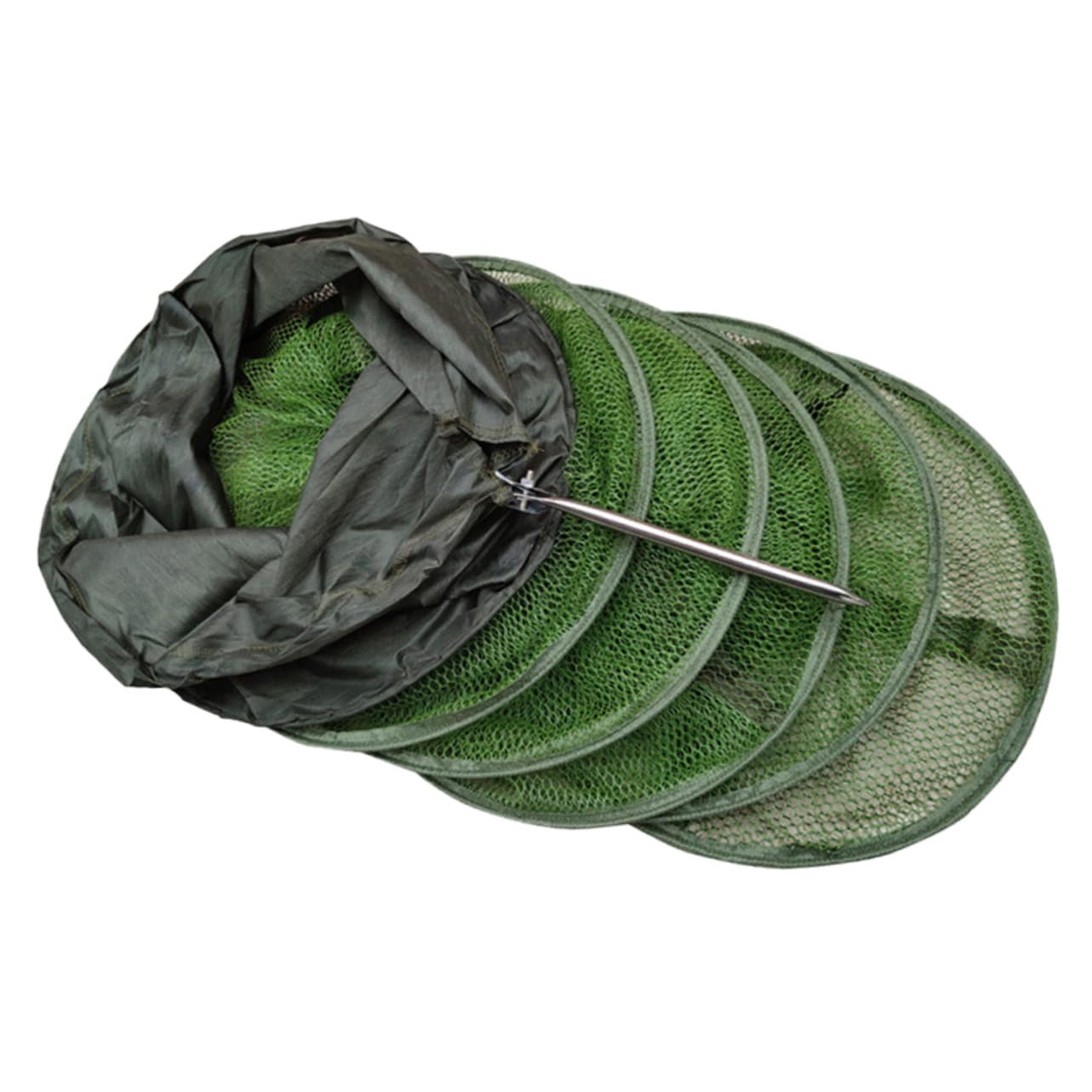 KOMBIUDA Filet de pêche Pliable en Acier Inoxydable Robuste Filet de Protection pour la pêche Filet de pêche Portable pour la pêche Sauvage et Le Stockage du Poisson