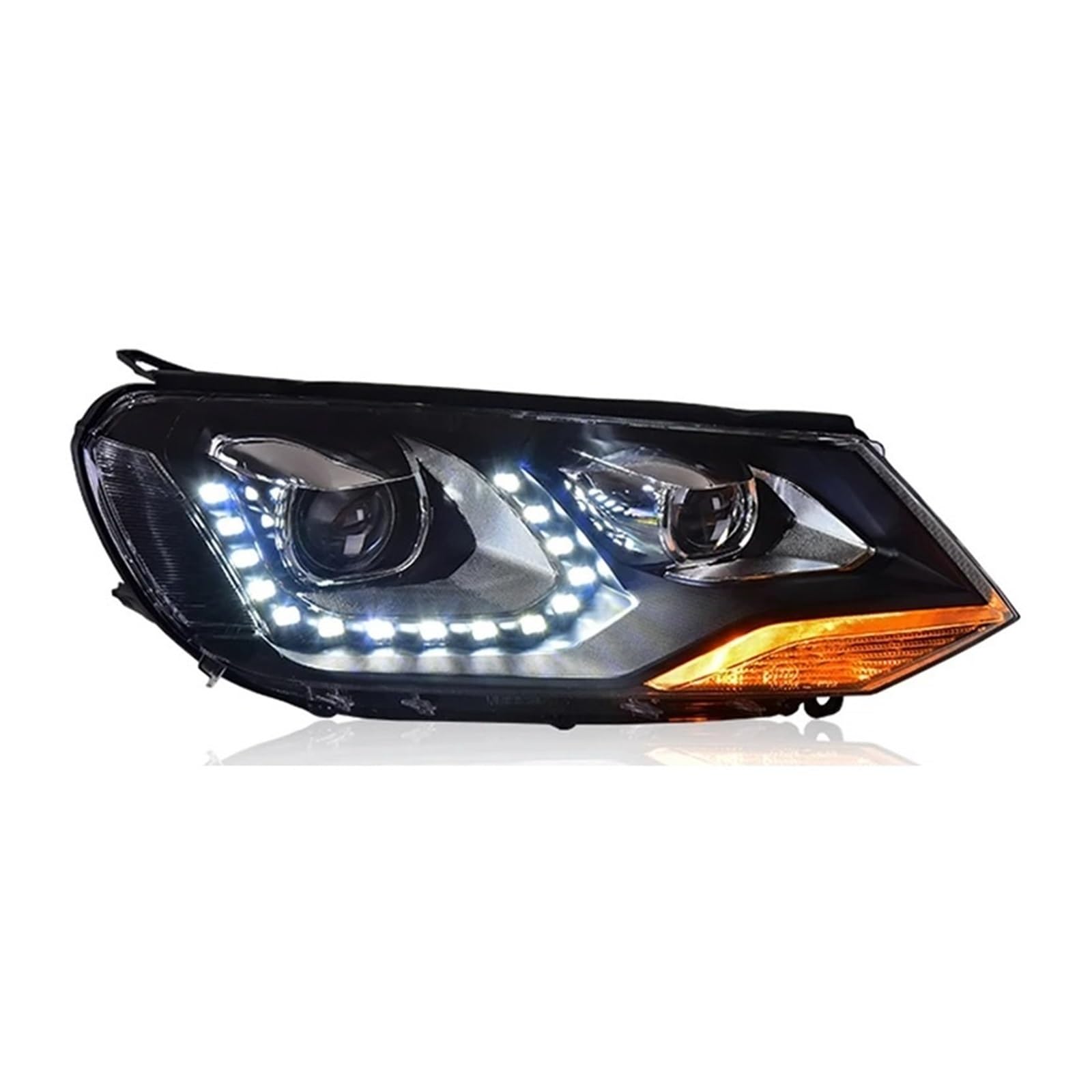Gruppo Faro per Auto VW Touareg 2011-2015 2 Pezzi Luci Auto Faro Anteriore DRL modificato Lente proiettore Strumento Accessori Auto (anabbaglianti)