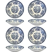 Churchill New Royal Wessex Tonquin Blue Chelsea 9" Pasta Bowl - Set of 4, Made in England