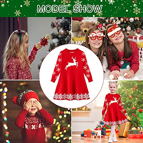 Girls Ugly Christmas Dress Long Sleeve Xmas Snowflake Deer Sweaters For Holiday Party Gifts 8T #TOP4