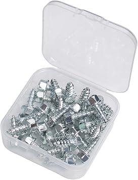 Raprance Wading Boot Studs, 30-Pcs Steel Hex Head Cleats, Cross Screw Design for Rubber and Felt Soles