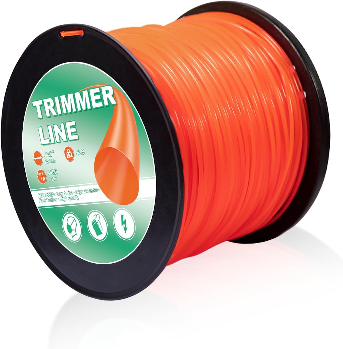 130 Trimmer Line Heavy Duty Commercial Grade Round 0.130 Inch String Trimmer Line,Weed Eater String .130Inch-446Ft-3Lb Fits Most of String Trimmer(130" 3LB Round)