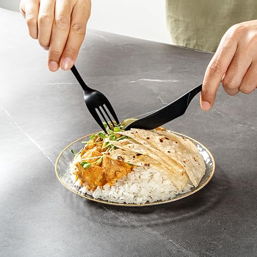 Miniatura 6 de Restaurantware Moderna - Platos desechables de 7.5 pulgadas, 40 platos de plástico duraderos para fiestas, platos llanos de plástico transparente