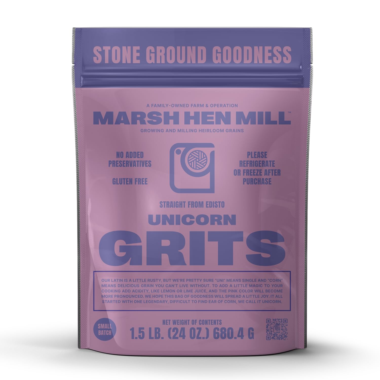 Marsh Hen Mill Unicorn Grits - Sémola de Maíz Molida a la Piedra 24 oz