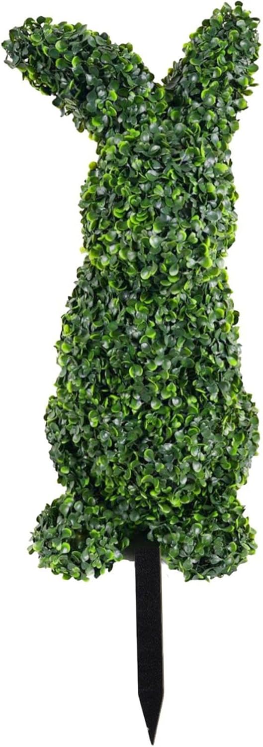 Easter Bunny Topiary, Lifelike Artificial Boxwood Bunny Topiary Outdoor for Porch Decor, 28.7 Inch Green Planter for Easter Decorations, Pet Decors