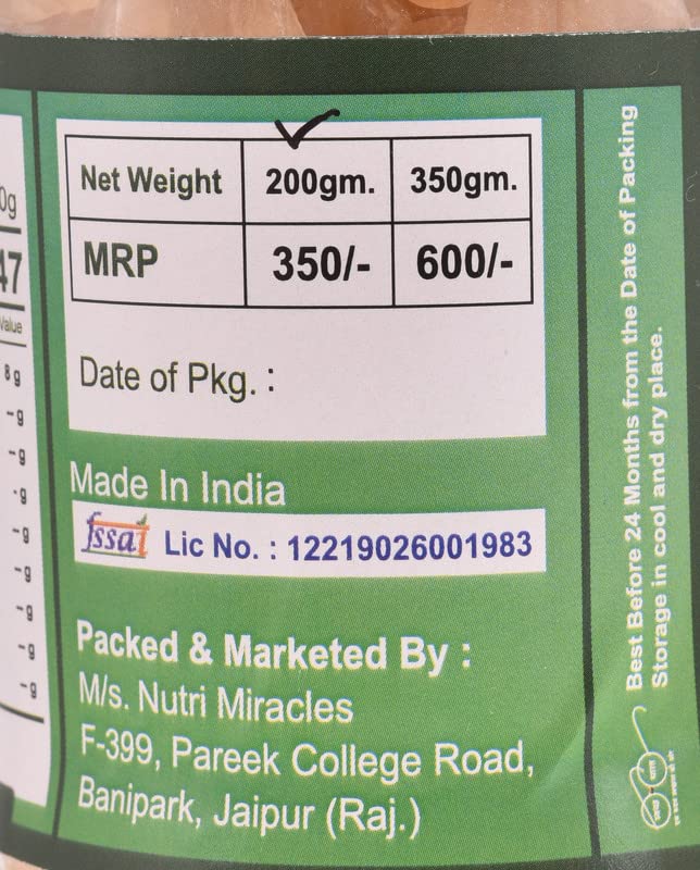 Image of NUTRI MIRACLE Natural Safed Gond Katira I Tragacanth Gum For Summer I High Cooling,200gm