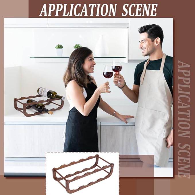 Organizador de Botellas de Vino y Agua de Madera UNICRAFTALE miniatura 6