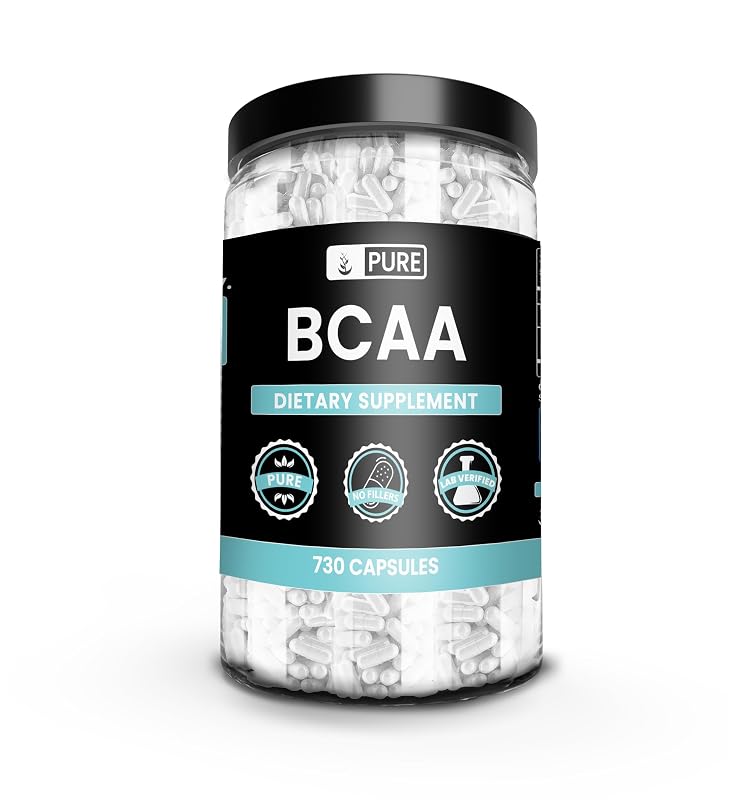 PURE ORIGINAL INGREDIENTS Suplemento de BCAAs com L-leucina, L-valina e L-isoleucina 1500 mg, 730 cápsulas