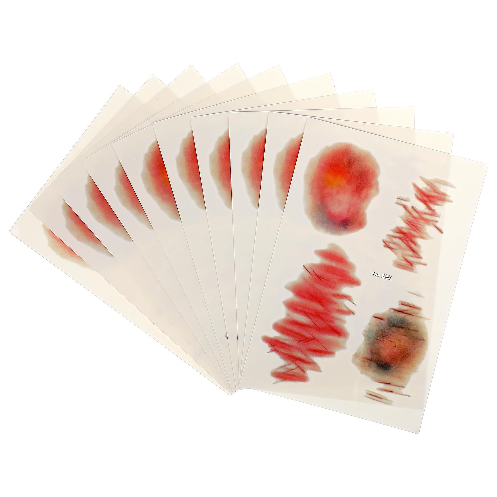Abaodam Realistic Scar Prank Props Temporary Fake Cuts and Bruises Stickers for April Fools Party Fun 7X5 Inches