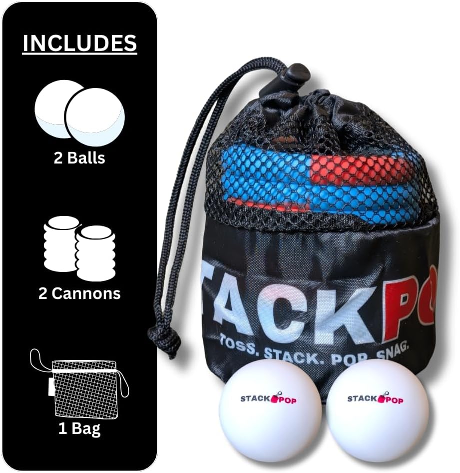Stackpop, Blitz, Table Game, Outdoor Toss, Stack, Pop, and Catch, Outdoor Fun, Tailgating, Beach, Backyard, Football Blitz & Parties – Skilled, Active Game for Teens & Adults