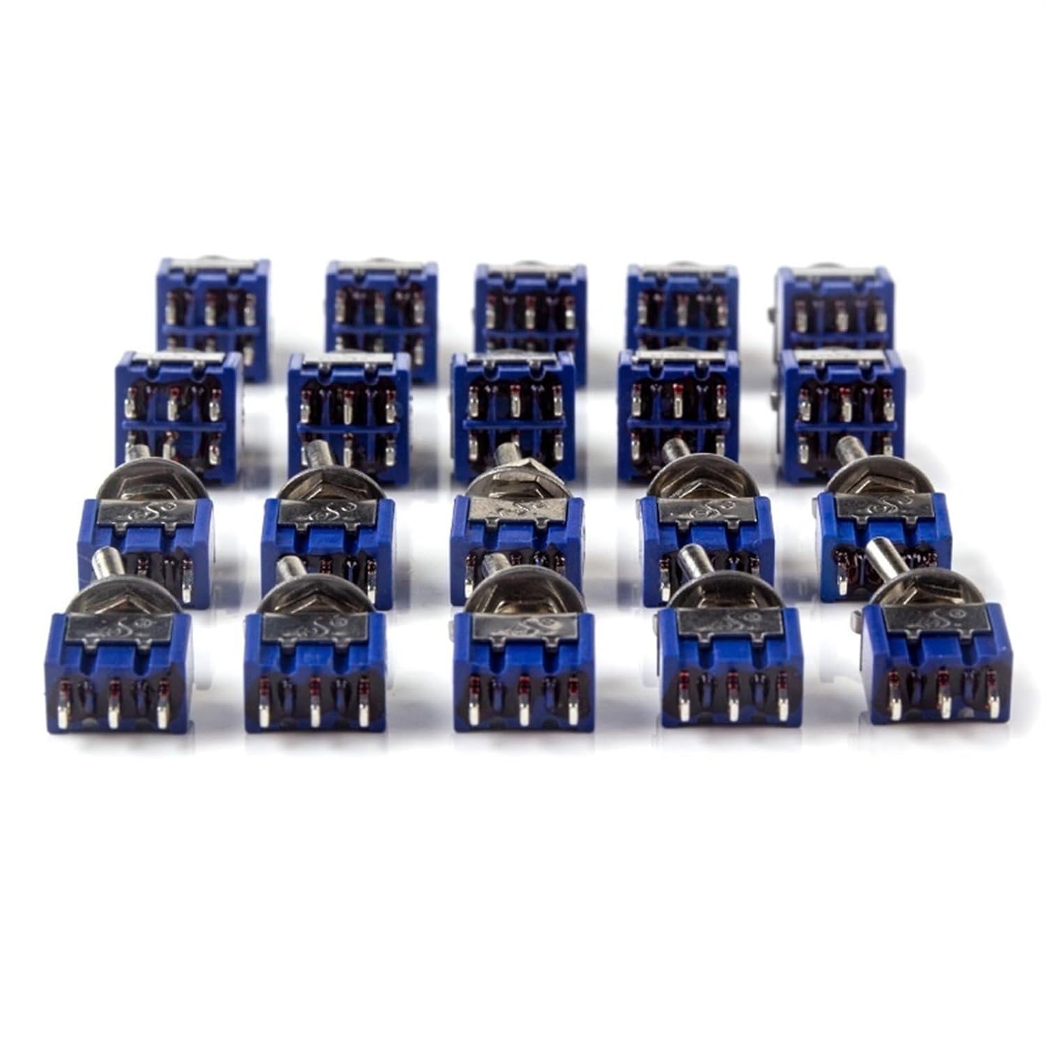 5Pcs Miniature Toggle Switch Double Throw ON-Off-ON/ON-ON 120VAC 6A 1/4 Inch Mounting MTS-102 103 202 203(MTS-Waterproof Cap)