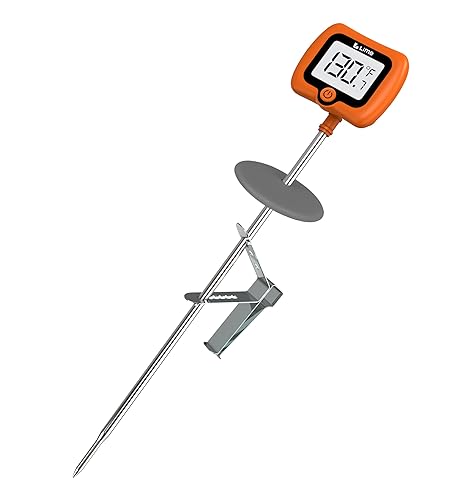 Vista 11 de Termómetro digital de dulces con clip para olla, sonda de acero inoxidable de 10 pulgadas de largo, termómetro de cocina de lectura instantánea