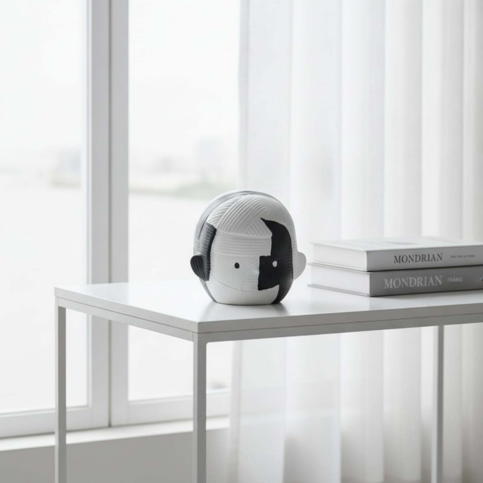 Abstracte Cartoon Figurine Skulptur Dekofigur Statue Resin Ästhetische Wohnfigur mit Zeitgemäßer Anmutung für Einladendes Ambiente für Wohnzimmer, Blau Und Weiß, Niedriges Modell
