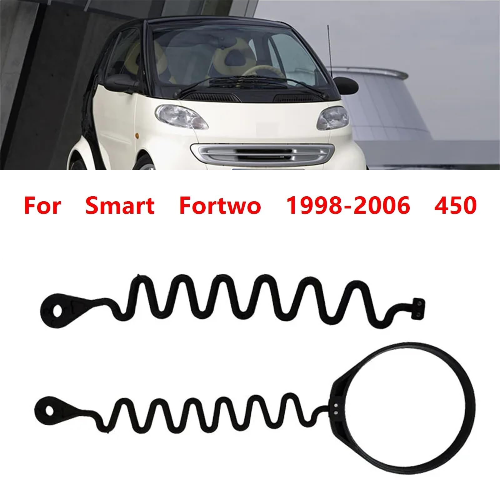 1PCS Car Fuel Tank Cap Gas Cover Rope OEM:Q0008652V001000000 Compatible With Smart Fortwo 1998-2006 450 Models(Gray)